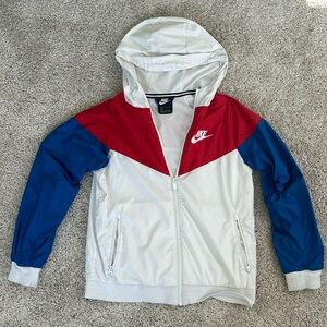 NIKE WINDBREAKER, red,white,and blue, Youth Large